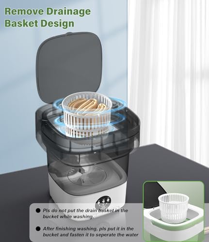 image for KAYBAYJAY 13L Portable Washing Machine, Mini Portable Washer with Spin
