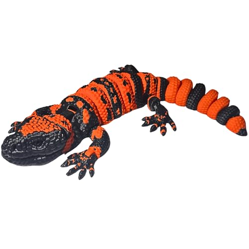 3D Printed Realistic Gila Monster with Articulating Limbs, Movable Tail, and Functional Jaw – Lifelike Collectible Reptile Model - 13" Long