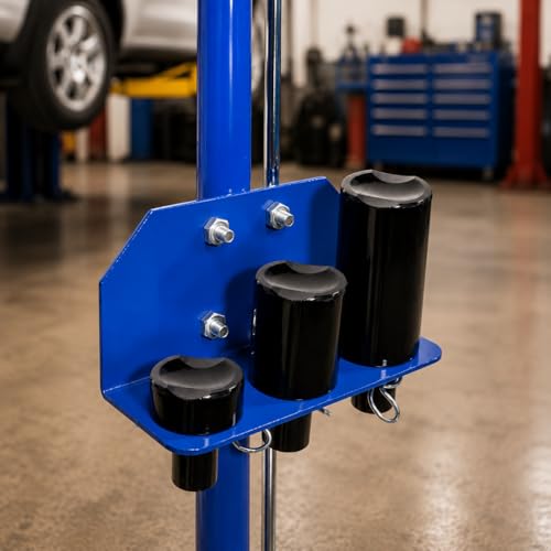 Image of Stark USA 22 Ton Hydraulic Floor Jack Air-Operated Axle Bottle Jack with (4) Extension Saddle Set Built-in Wheels, Blue