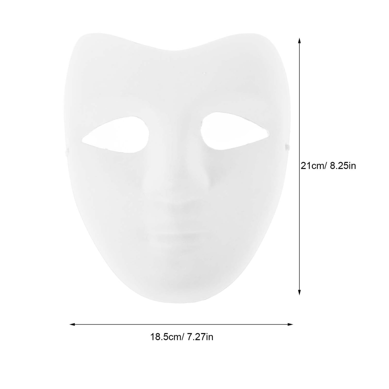 Cabilock 5pcs Blank Paper Masks for Projects Full Face Costume Props for Halloween Masquerade Parties Art Classes Paintable Safe Creative Accessories for All Ages