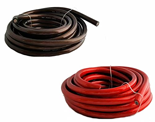 Câble d'alimentation CCA 1/0 AWG IMC Audio de 3m noir et rouge pour batterie