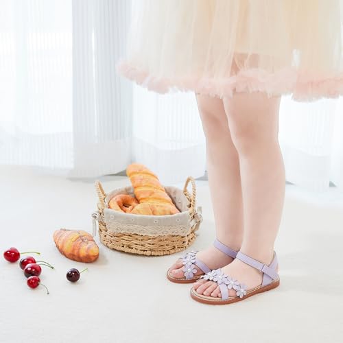 Image of Otter MOMO Girls Open Toe Princess Flat Sandals with Comfort Sole Summer Sandals