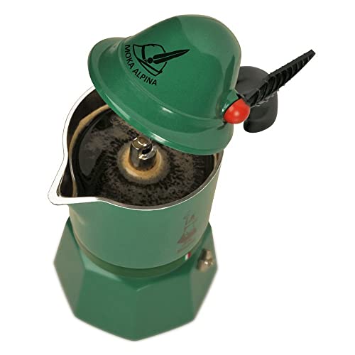 Bialetti - Moka Express Alpina: Iconic Stovetop Espresso Maker, Moka Pot 3 Cups (4.3 Oz - 130 Ml), Aluminium, Green #TOP1