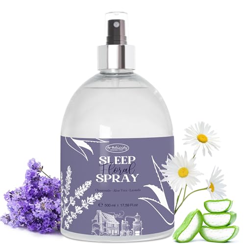 Sleep Pillow Spray Relajante Bruma Almohada para Dormir Mejor 500ml | Aceites esenciales Lavanda (Relajante), Aloe Vera (Oxigenante) y Camomila (Calmante) Dulces Sueños