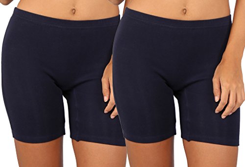 Image of Bralux Cycling Shorts for Women, Girls with Cotton Spandex Set of 3 - Multi Colour Rib Shorts