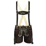 Almsach Damen Trachten-Mode Kurze Lederhose Nicole in Schwarz traditionell, Größe:32, Farbe:Schwarz