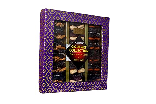 Image of MARKSTOR Medjoul Dates And Nuts Gift Box - Gourmet Collection Of Exotic Medjoul Dates Filled With Select Nuts