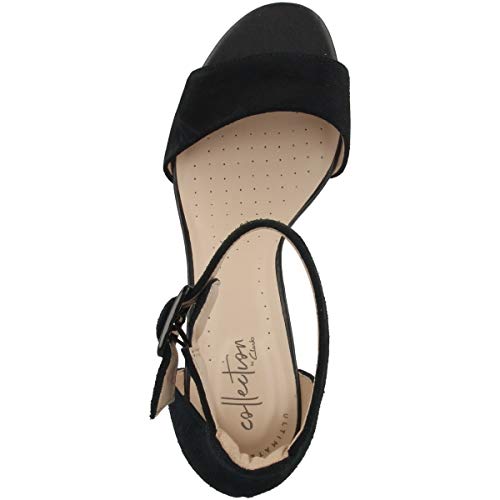 Clarks Deva Mae, Escarpins bride cheville Femme, Noir (Black Suede), 39.5 EU