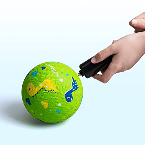 Zoojoy Pack Of 2 Cartoon Playground Balls, Balls For Toddler 1-6, 8.5" Rubber Ball Bouncy Kickball, Indoor & Outdoor Ball Game For Kids With Pump #TOP3