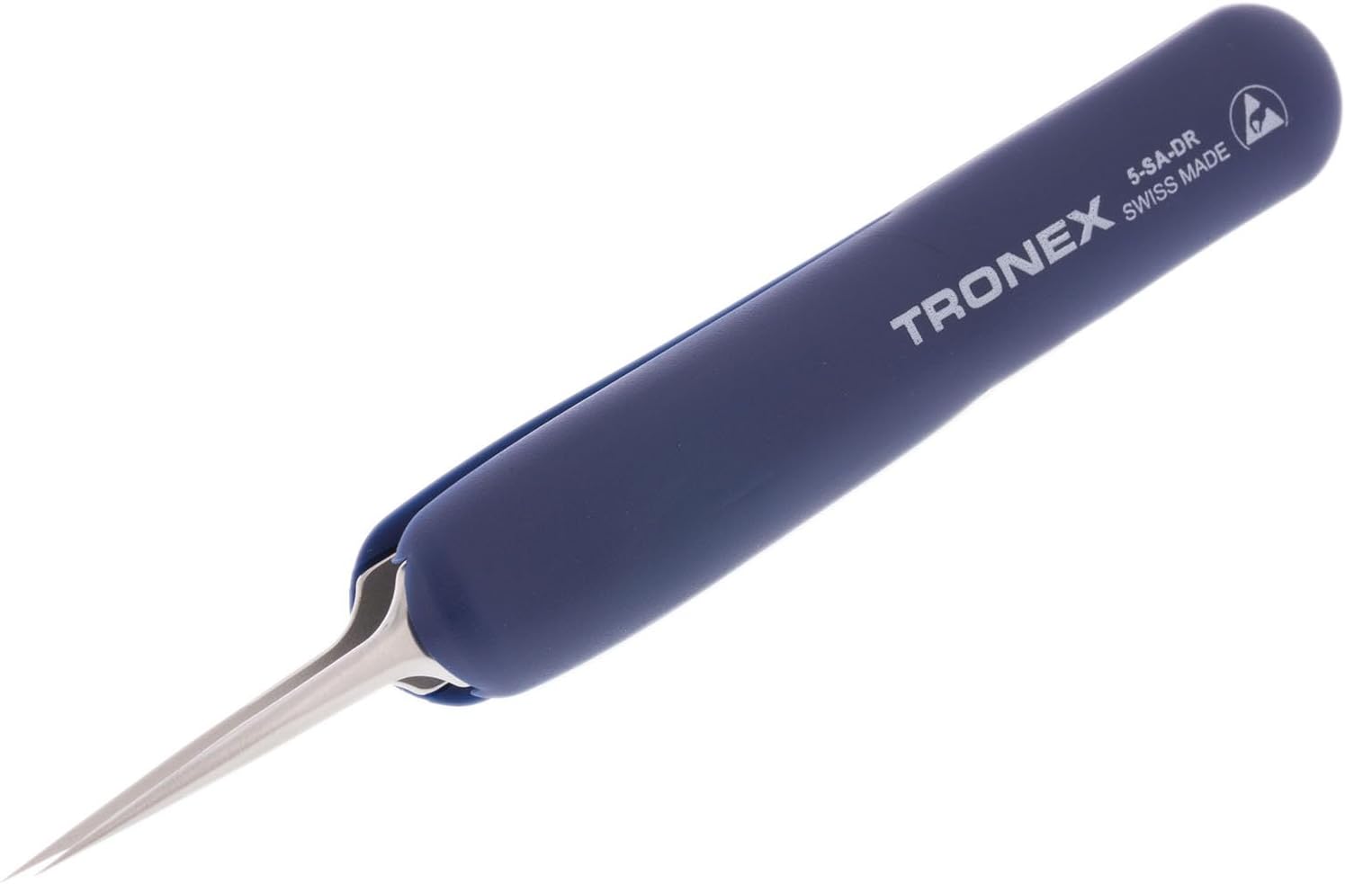 Tweezers - Tronex 5 SS ESD Rubber Grip Straight Fine Sharp Tip