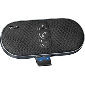 Bluetooth Car Speaker Handsfree Speakerphone: Dual 3W Wireless Car Kit with Visor Clip for Cell Phone – Bluetooth Speaker Support Siri Google Voice Assistant Motion Auto On