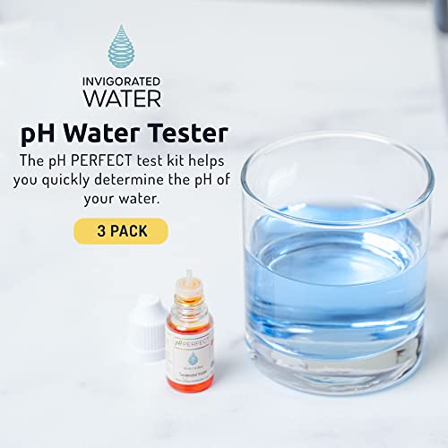 Invigorated Water Ph Tester - Measures Ph Levels Of Water And Saliva - More Accurate Than Ph Test Strips - Ph Water Tester - Ph Level Tester For Water - Ph Tester Water Drops - Ph Test Kit (3-Pack) #TOP1