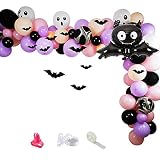 HPWF Halloween Baby Shower Decorations for Girl, Pink Purple Black Halloween Balloon Garland Arch Ki