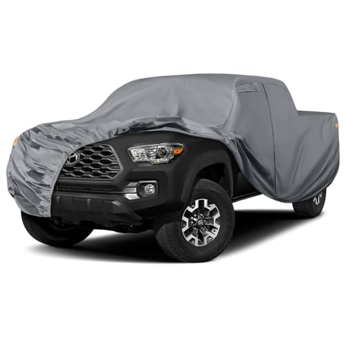 Image of Waterproof Truck Cover Replace for 2005-2025 Toyota Tacoma /Ford Ranger Crew Cab 6ft,10 Layers All Weather Car Cover with Zipper Door for Snow Rain Dust Hail Protection