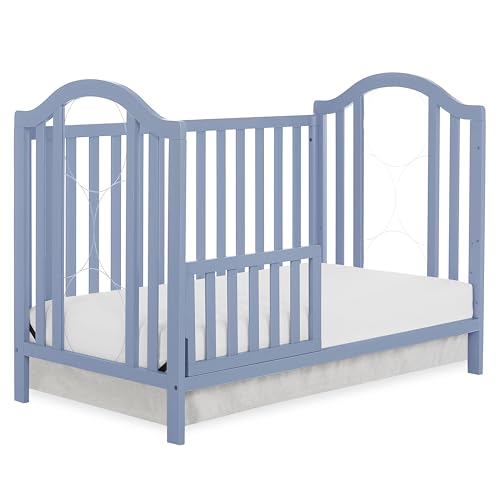 Image of Dream On Me Universal Convertible Crib Toddler Guard Rail in Dusty Blue, Compatible with Select Dream On Me Cribs, Crib to Toddler Bed Conversion, Easily Attachable