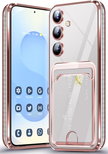Coque fine antichoc pour Samsung S25 Plus 5G en silicone transparent avec porte-cartes
