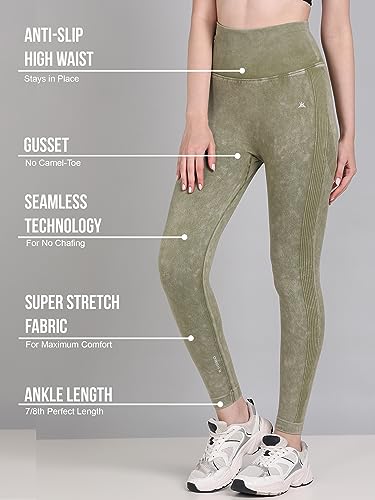 Image of Kobo Active Wear for Women Gym | High Waist | Ankle Length | Squat-Proof | Workout Tights for Women | 4-Way Stretch | Leggings for Gym, Cardio | Yoga Pants (Imported)