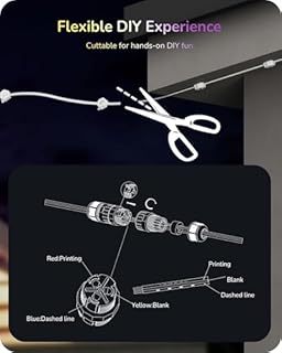 EDISHINE 200FT Permanent Outdoor Lights Cuttable, 120 LED Smart RGB+IC+Warm White Eave Light, 111+ Scene Mode, APP+Voice+Remote Control, IP67 Waterproof for House New Year Decor, Alexa Google Enable