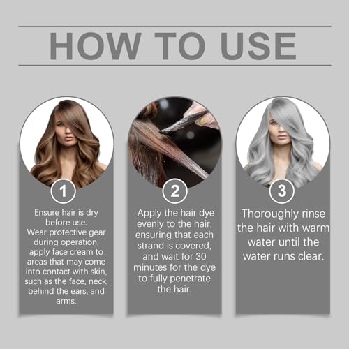 Silver Hair Dye 2-en-1 color y cuidado para cabello 3.53 Fl Oz 2 Pack miniatura 6