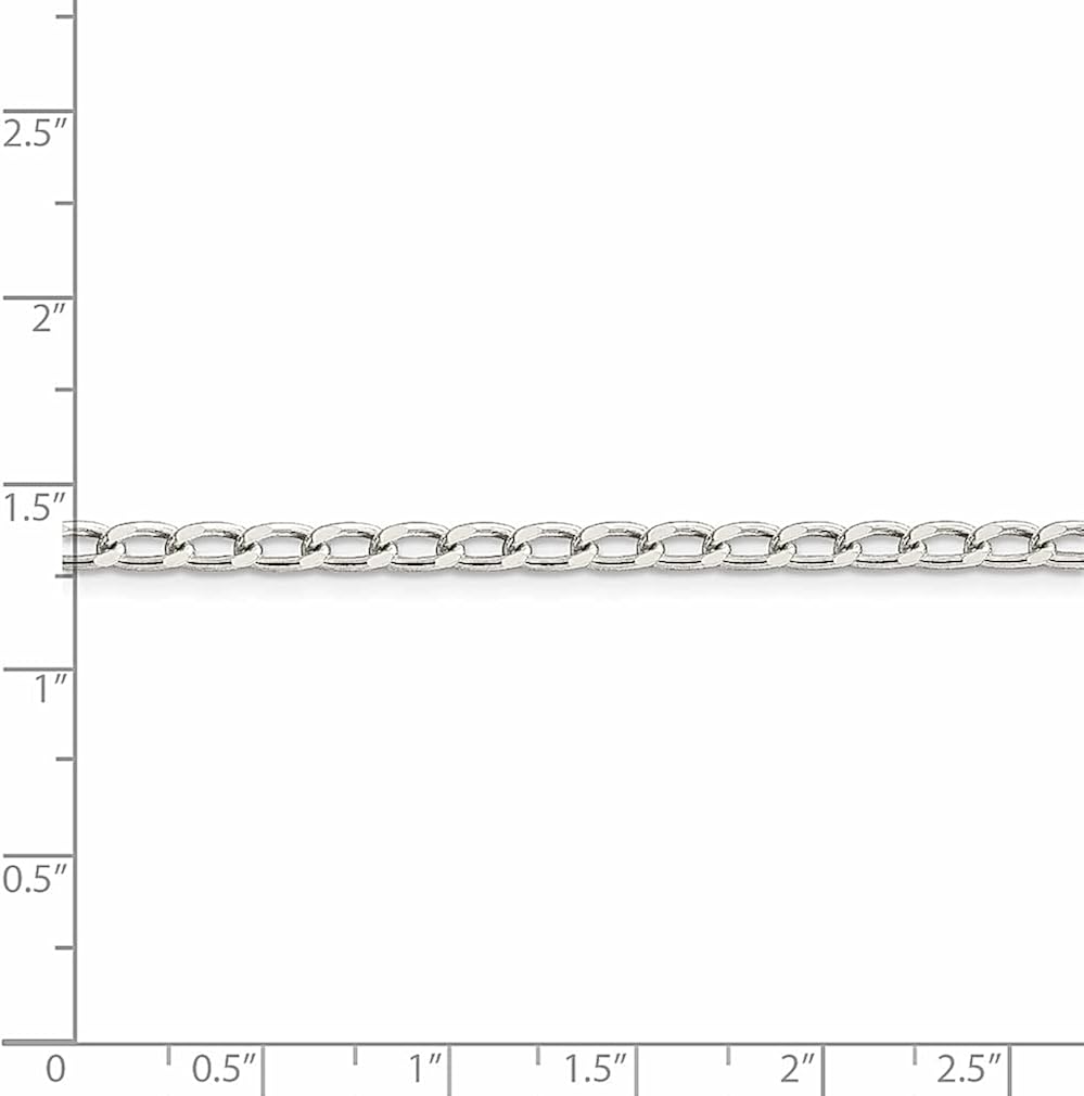 Miniatura 5 de 925 Sterling Silver 3.2mm 9 Inch Link Charm Anklet Chain Curb Bracelet Fine Jewelry For Women Gifts For Her