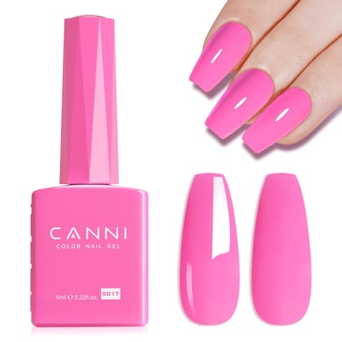 Image of CANNI 9ml Hot Pink Gel Nail Polish, High Gloss UV LED Soak Off Gel