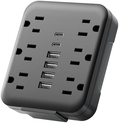 Amazon.com: Multi Plug Wall Outlet Extender with USB Ports: 6 AC ...