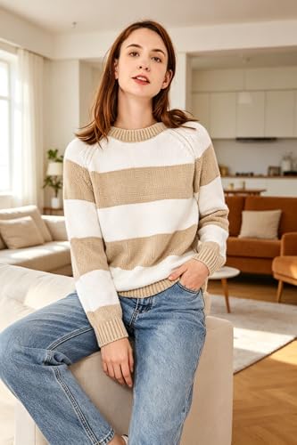 Image of Simple&Opulence Women's Chenille Sweater Crewneck Long Sleeve Pullover Ribbed Cuff Hem Round Neck Jumper Tops
