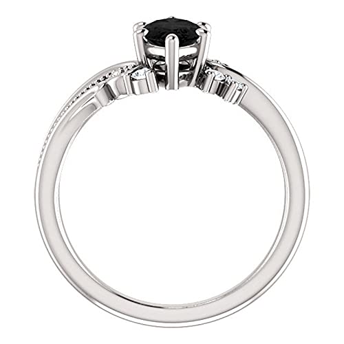 925 Sterling Silver Filigree Black Marquise Ring White Gold Finish, Floral Marquise Shape Onyx Black Diamonds Engagement Ring, Twig Leaf Ring,4