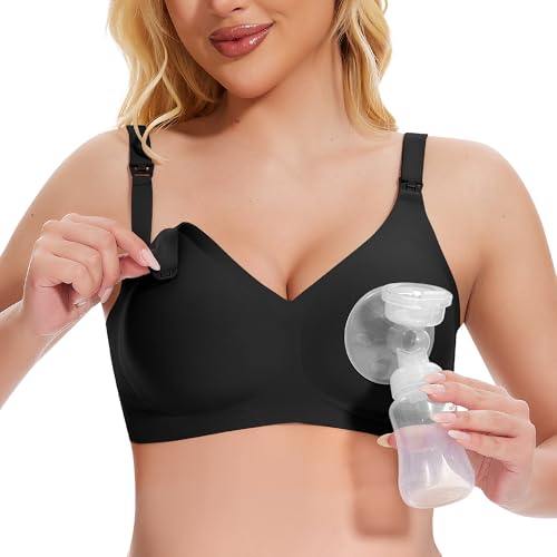QooNoo Still-BH Ohne Bügel, Nahtloser Komfort-Schwangerschafts-BH,...