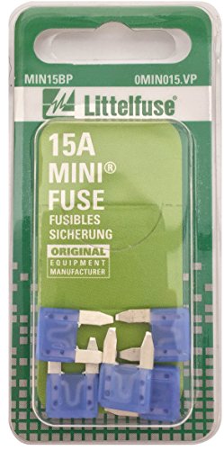 Black Friday Sale 2022 Littelfuse MIN15BP MINI 297 Series Fast-Acting Automotive Blade Fuse - Pack of 5