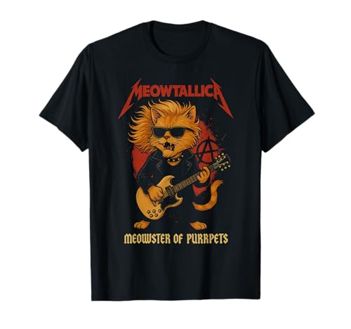 Meowtallica Meowster Of Purrpets - Divertente gatto con musica rock Maglietta