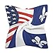 U.S. Quebec Flag Fashion Neckerchief Silk Feel Lightweight Square Hair Bandana Printed Headscarf Handbags Scarf