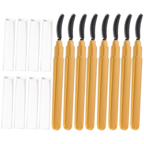 WRITWAA 8 Pinceles para Pestañas de Silicona Tapa, Diseño Multifuncional y Portátil para Rutina de Belleza en Casa y Viaje