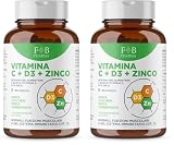 FB Pharma - Integratore di Vitamina C + Zinco + Vitamina D3 - Alto dosaggio, 180 capsule - Formula studiata in Italia (Confezione da 2)