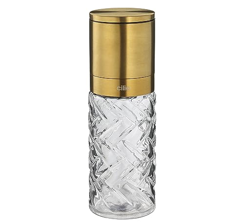 Pfeffer- oder Salzmühle CRISTALLO Gewürzmühle Keramikmahlwerk Gold cilio