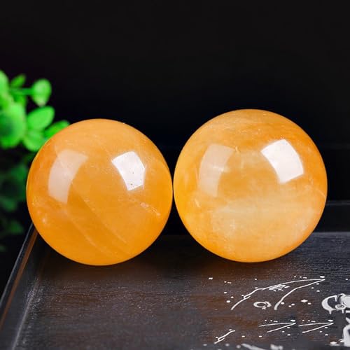 Boule de citrine 190mm et son socle pour harmoniser votre bureau de télétravail