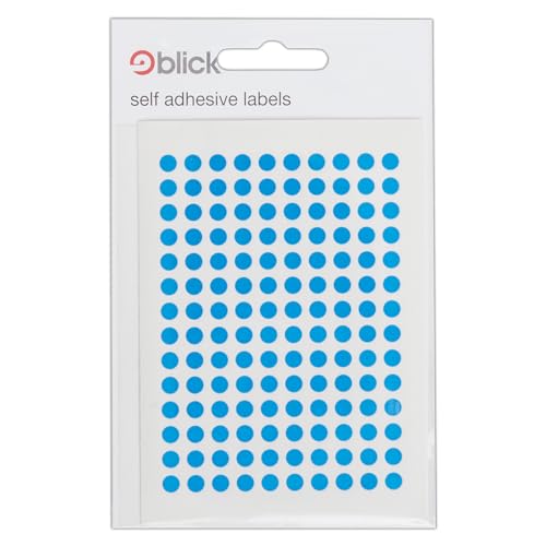 Blick Labels, Blue, Self Adhesive Stickers, Coloured Dot, Circles, 5mm, 980 Labels, for Home, Office, Family, School, Holiday Calendar Organising, Planner, Rewards Chart, Colour Coding