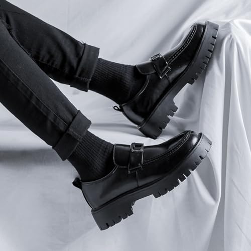 Mocasines de plataforma para hombre: zapatos formales de punta redonda con acabado sofisticado 5