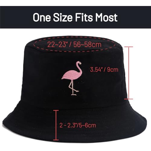 Image of Cotton Bucket Hat for Women Men Summer Travel Sun Beach Bucket Cap, Unisex Outdoor Fisherman Hat