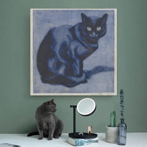 Impression sur toile de maître chat noir décoration murale premium 40 cm - 3