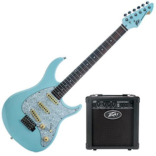 Peavey Raptor® Custom Columbia Blue Electric Guitar With Backstage® II Combo Guitar Amplifier