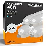 Produce 5760 lumen di luminosità istantaneamente, senza bisogno di attendere il riscaldamento dello stesso. In caso di interruzione di corrente garantisce 3 ore di autonomia grazie alla batteria di emergenza incorporata. Colore bianco Naturale 4000K