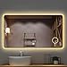 Produktbild Miroir de maquillage LED miroir de Salle de Bains Bluetooth monté au mur lumière, Anti-buée et miroir Bluetooth Ruban Avec Bouton Tactile et 3X agrandir (Taille: 75CMx120CM)