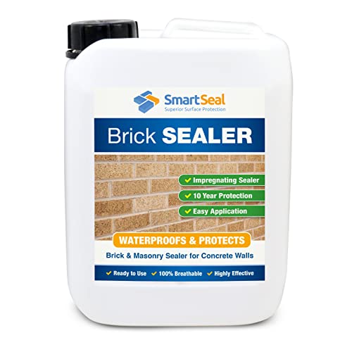 Smartseal Brick Sealer - 5 Litres - Breathable Brick Waterproofer & Sealant - 10 Year Damp Protection, Easy to Apply, Solvent-Free, Premium Quality