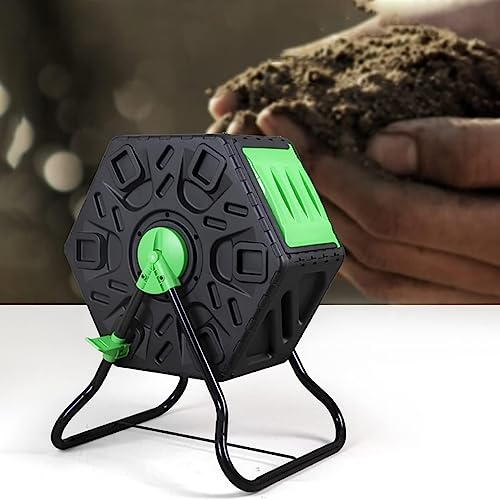 Vaso compostador de jardín, diseño giratorio de una sola cámara para un reciclaje eficiente de residuos orgánicos, ideal para jardinería en casa y compostaje ecológico