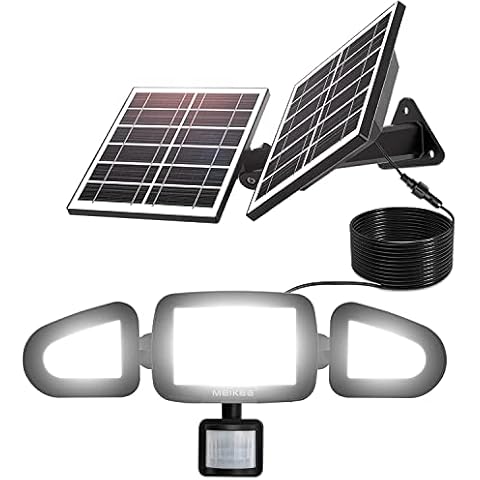 MEIKEE Solar Security Lights Outdoor Security Lighting LED Motion Sensor Lights 3 Colors IP66 Waterproof 180° Adjustable Solar Wall Lights for Porch Garage Driveways Cover