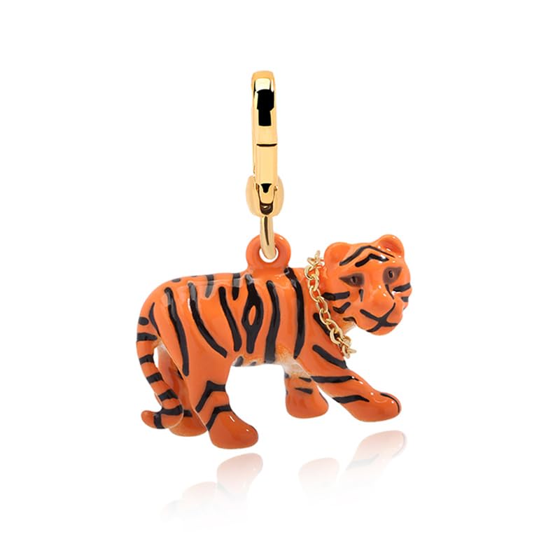 Tiger Enamel Necklace Key Pendant With Chains Jewelry Gift