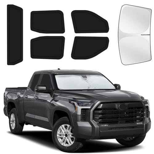 Image of for Toyota Tundra 2022-2025 Car Window Shades, 6pcs Privacy Sun Shade Set for Front Windshield Side and Rear Windows, Full Window Covers Keeps Vehicle Cool for Camping Napping