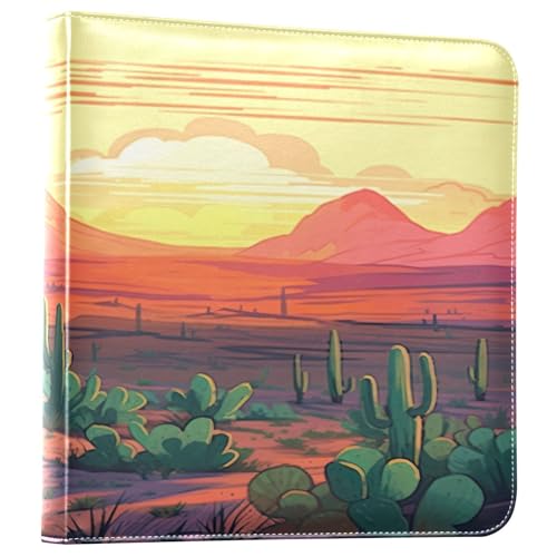 Álbum de fotos Desert Cactus de cuero sintético PU, álbum de recortes autoadhesivo con tres anillos para fotos de 4x6, 5x7 y 6x8 pulgadas, para manualidades DIY miniatura 2