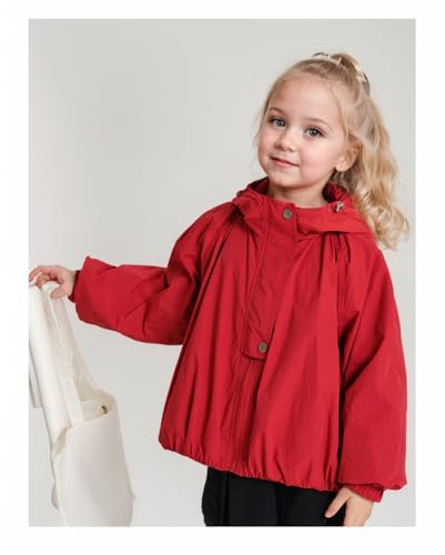 Girls Hooded Fleece Lined Windproof Softshell Windbreaker Jacket2